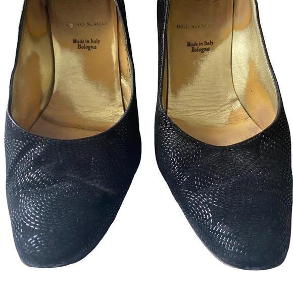 Bruno Magli - Black Evening Pumps Platform Heels - Picture 3 of 12